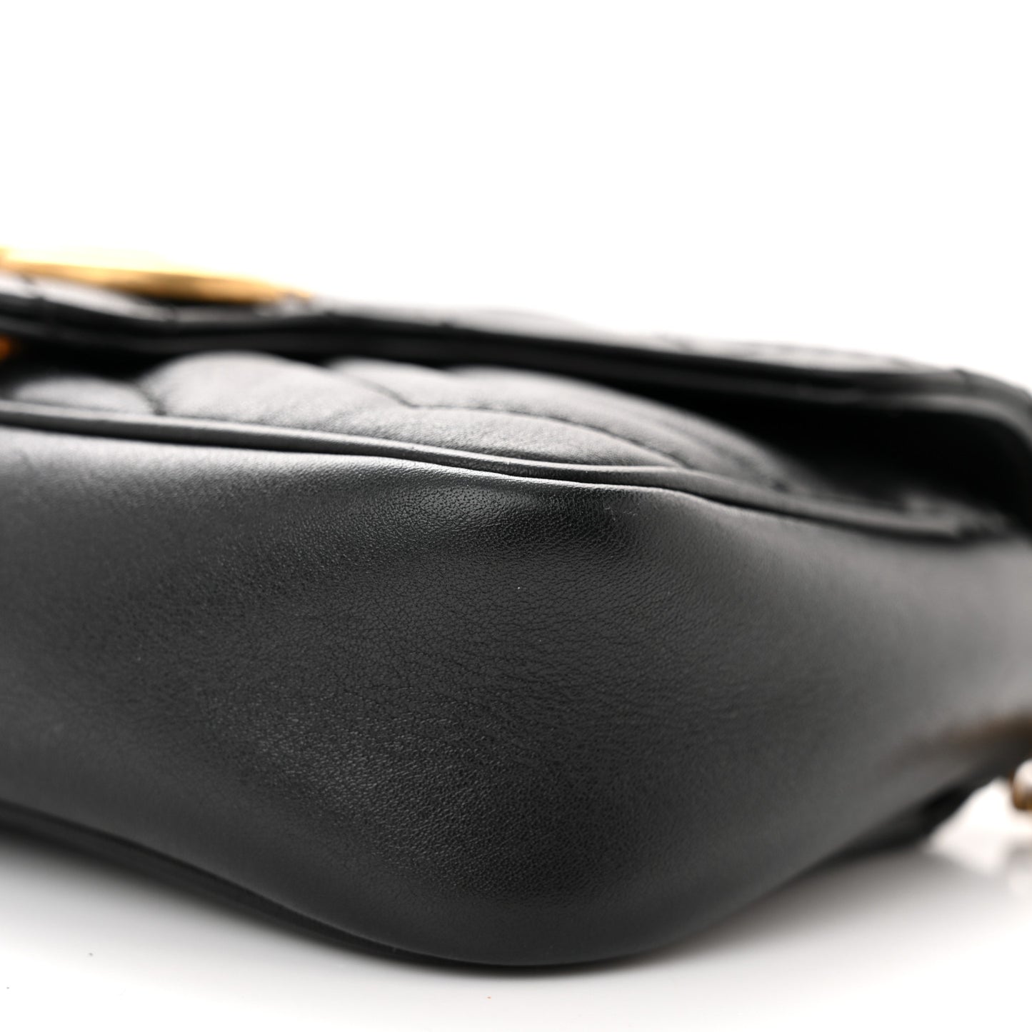 Calfskin Matelasse Super Mini GG Marmont Shoulder Bag Black