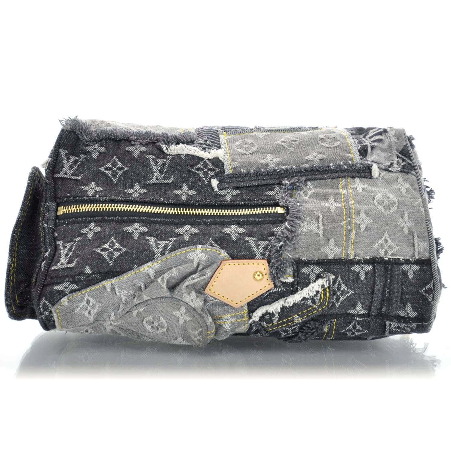 Louis Vuitton Denim Patchwork Speedy 30 Grey 7 of 11