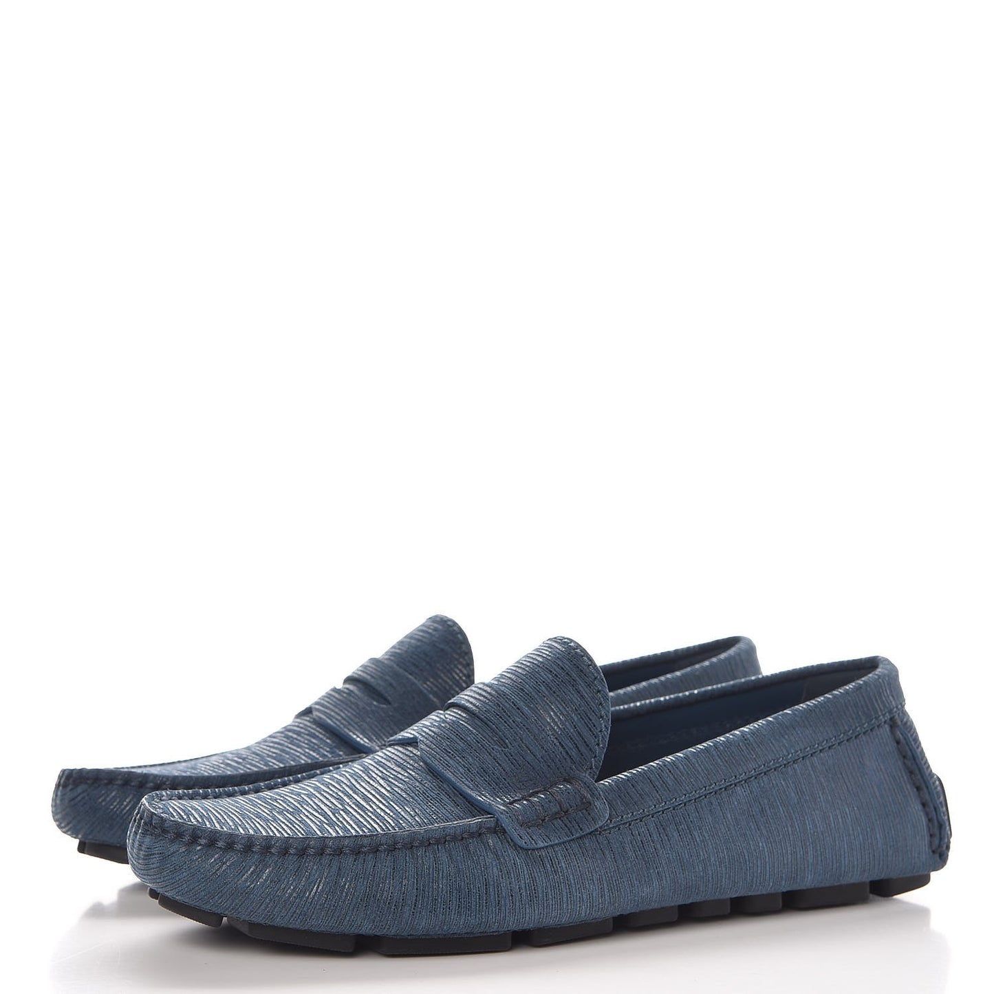 Epi Mens Shade Car Loafers 6 Blue Nuit