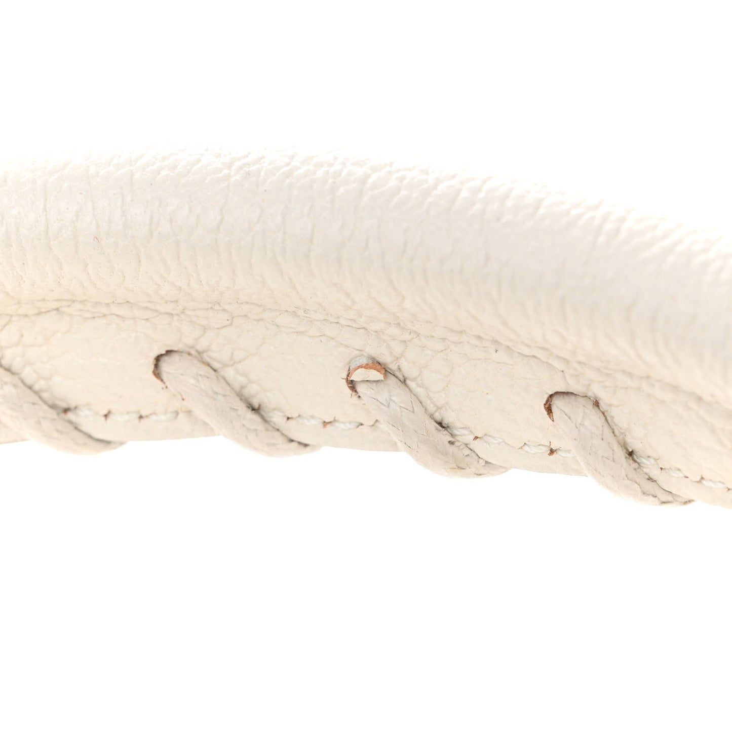 Chevre Silver Metallic Edge Hardware City White