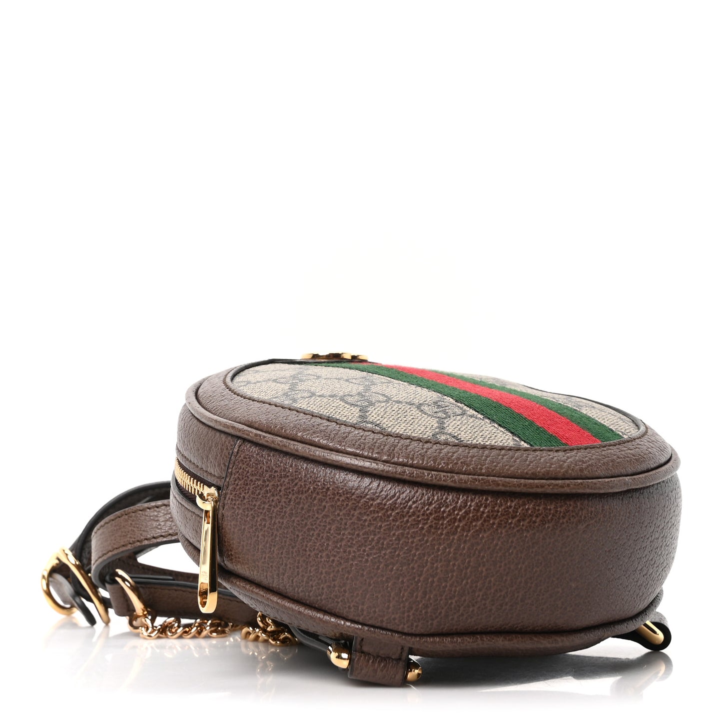 GG Supreme Monogram Web Mini Ophidia Round Backpack Brown