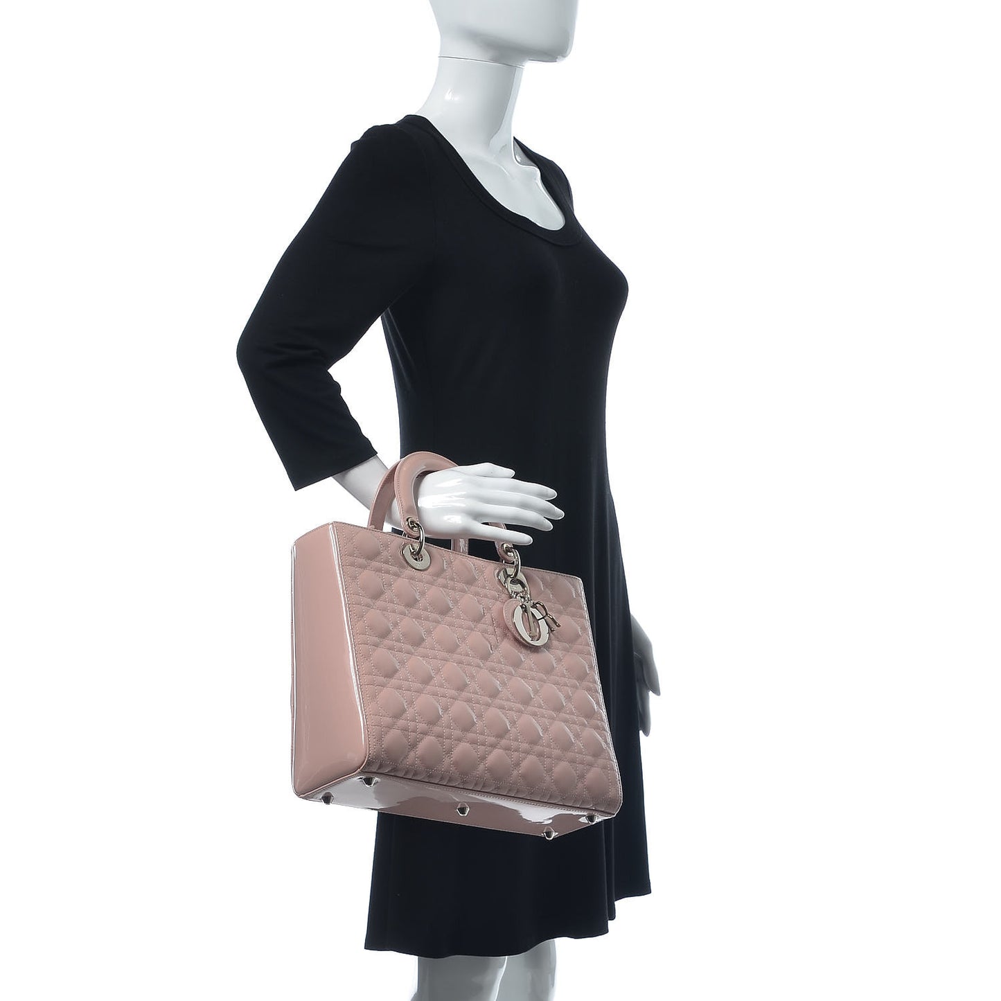 Patent Cannage Large Lady Dior Light Pink