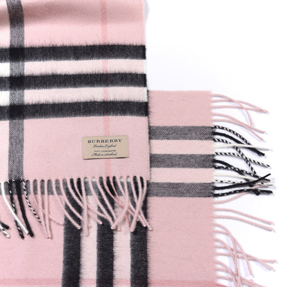 Burberry Cashmere Giant Icon Check Fringe Scarf Ash Rose 6 of 7