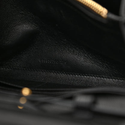Saint Laurent Grain De Poudre Mixed Matelasse Triquilt Monogram Chain Wallet Black 13 of 23