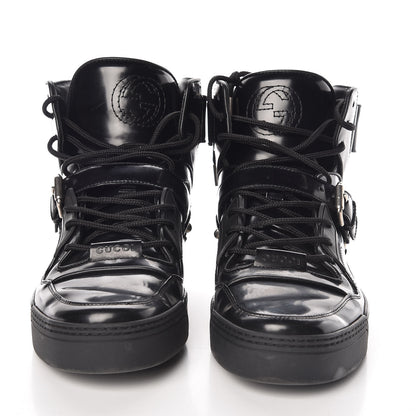 Gucci Calfskin Mens Horsebit High Top Spur Sneakers 7.5 Black 2 of 10