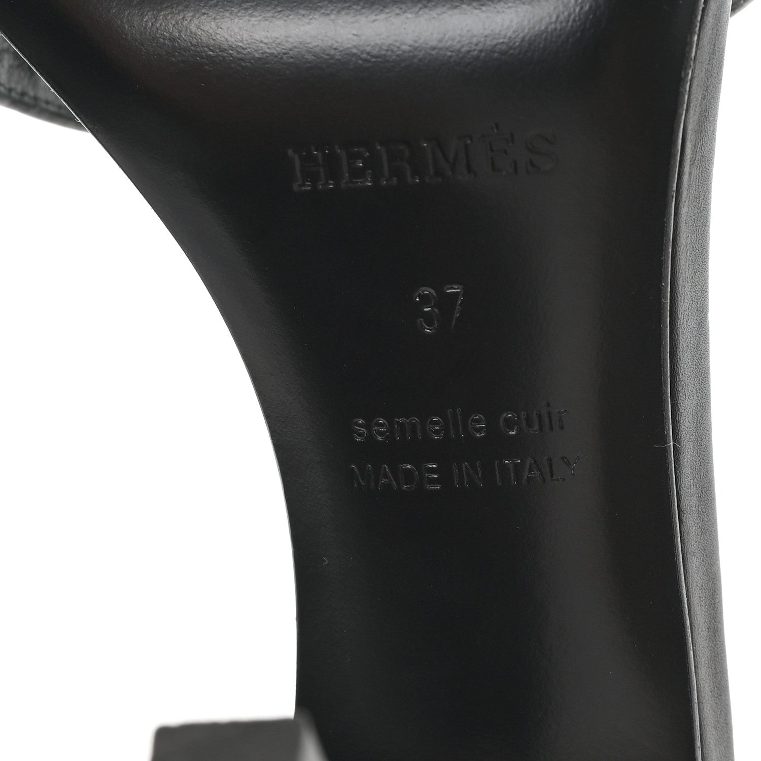 Hermes Calfskin Joy 105 Sandals 37 Black 7 of 11