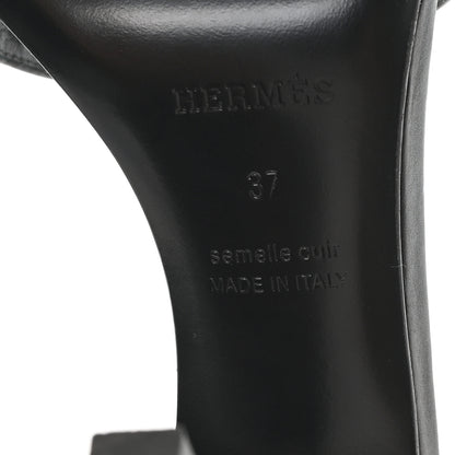 Hermes Calfskin Joy 105 Sandals 37 Black 7 of 11