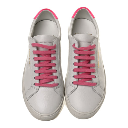 Saint Laurent Grained Calfskin Andy Low Top Sneakers 35 White Pink 5 of 14