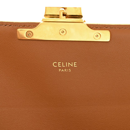 Celine Canvas Calfskin Triomphe Shoulder Bag White 6 of 12