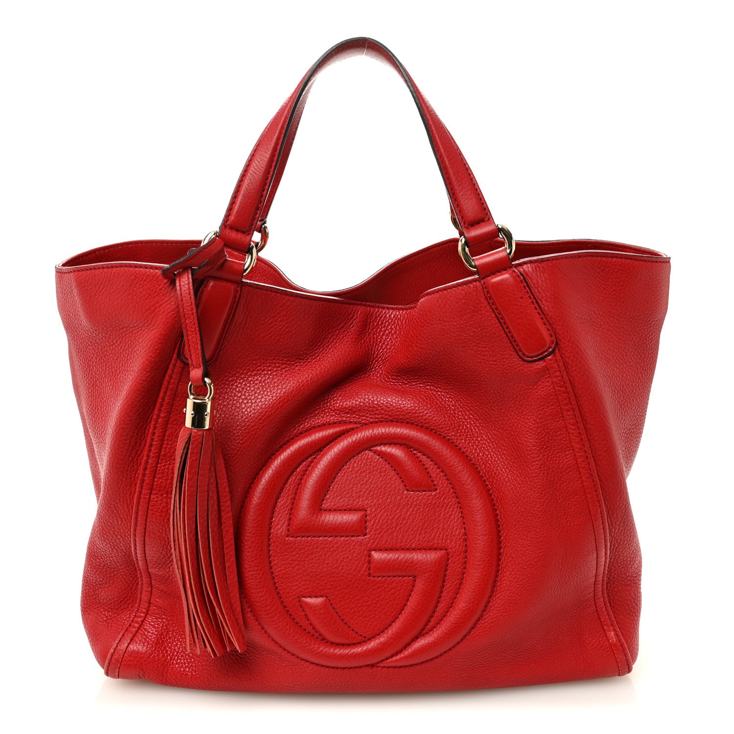 Gucci Pebbled Calfskin Medium Soho Shoulder Bag Tabasco Red 1 of 10