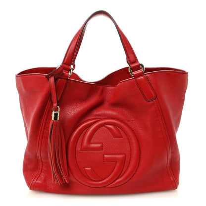 Gucci Pebbled Calfskin Medium Soho Shoulder Bag Tabasco Red 1 of 10