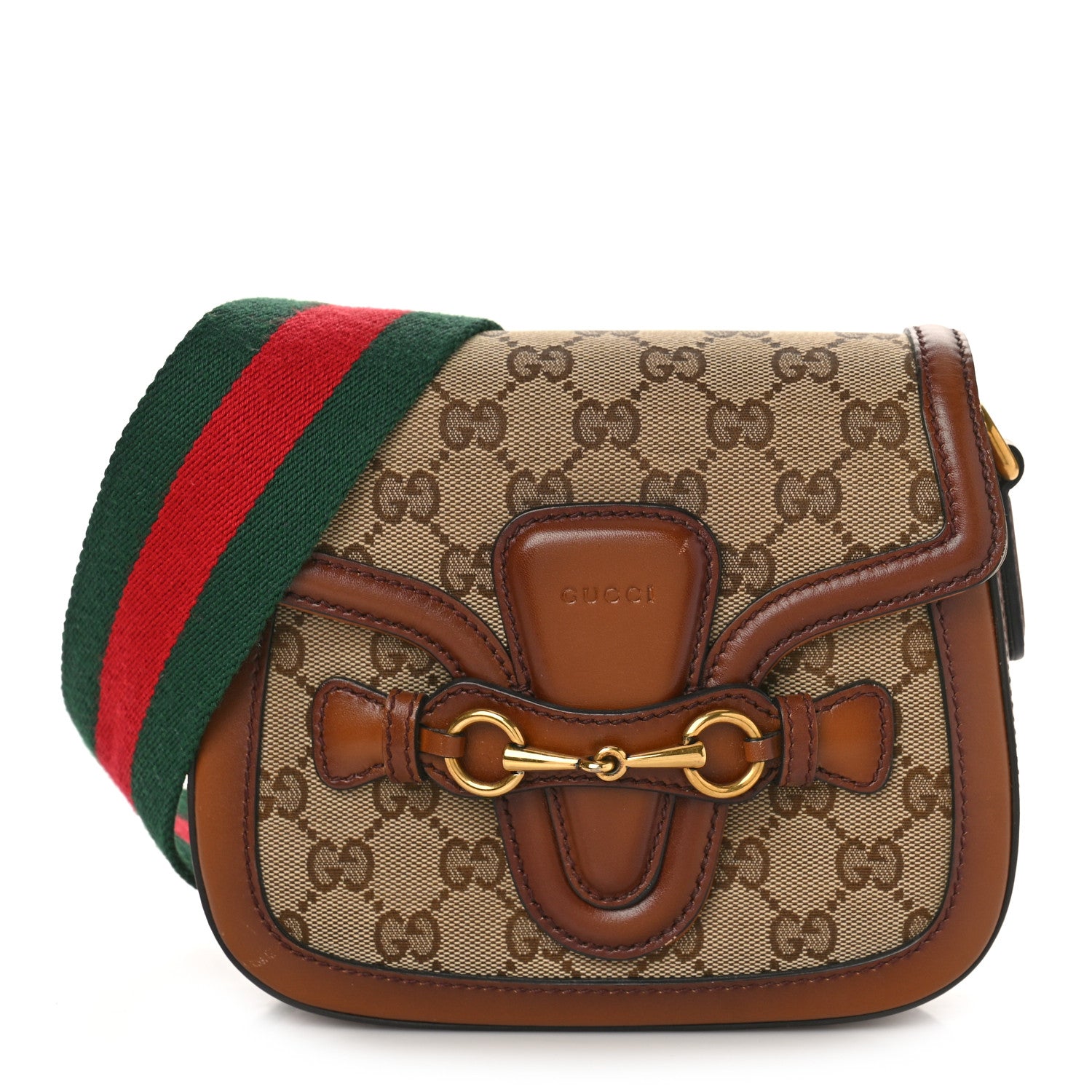 Gucci Monogram Small Lady Web Shoulder Bag Beige Cuir 1 of 12