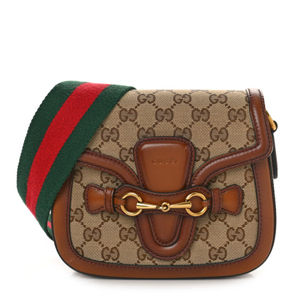 Gucci Monogram Small Lady Web Shoulder Bag Beige Cuir 1 of 12