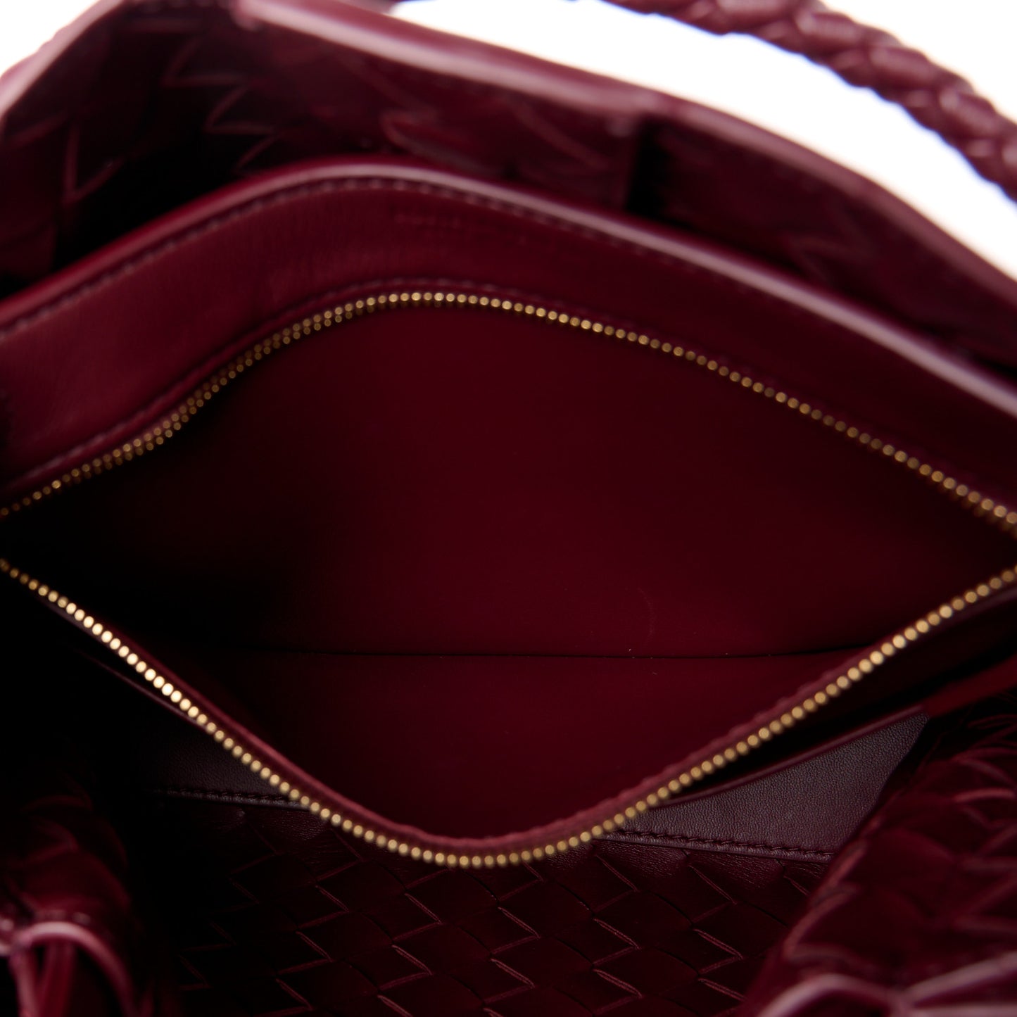 Nappa Intrecciato Small Andiamo Shoulder Bag Barolo