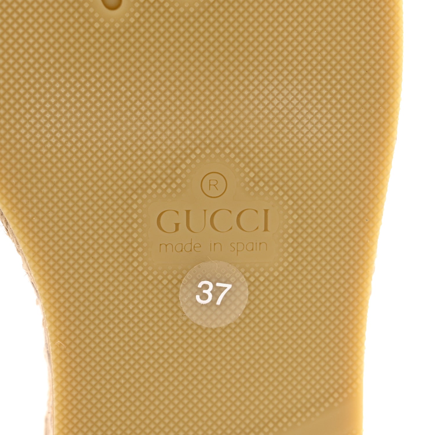 Gucci GG Raffia Monogram Ankle Wrap Platform Espadrille Wedge Sandals 37 Beige 7 of 9