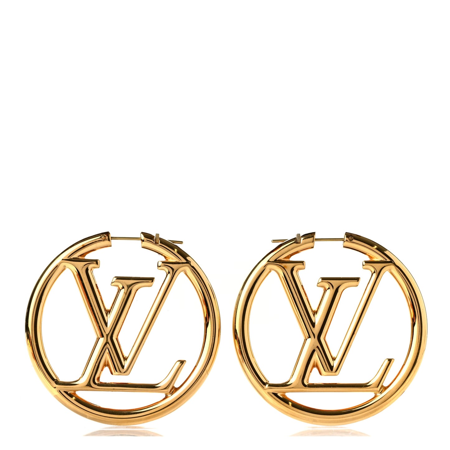 Metal Louise Hoop Earrings Gold