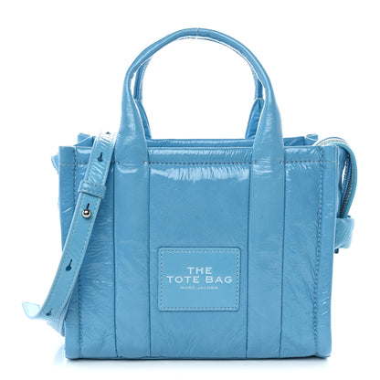 Marc Jacobs Shiny Crinkled Calfskin The Tote Bag Air Blue 1 of 9