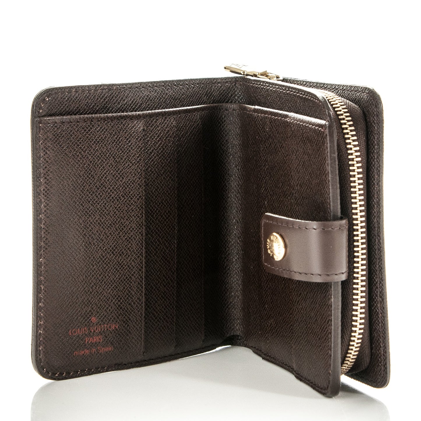 Damier Ebene Zippe Zipped Compact Wallet