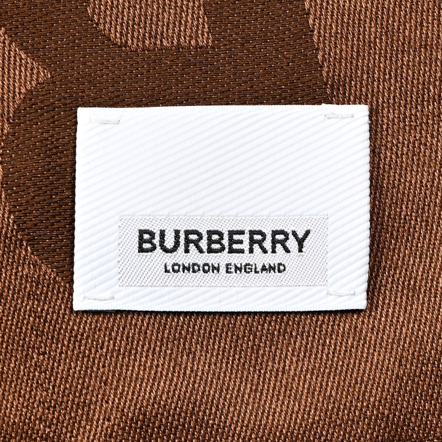 Burberry Silk Wool Jacquard Monogrammed TB Print Square Scarf Brown 3 of 4