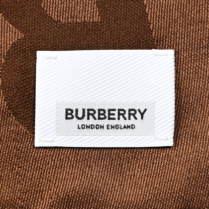 Burberry Silk Wool Jacquard Monogrammed TB Print Square Scarf Brown 3 of 4
