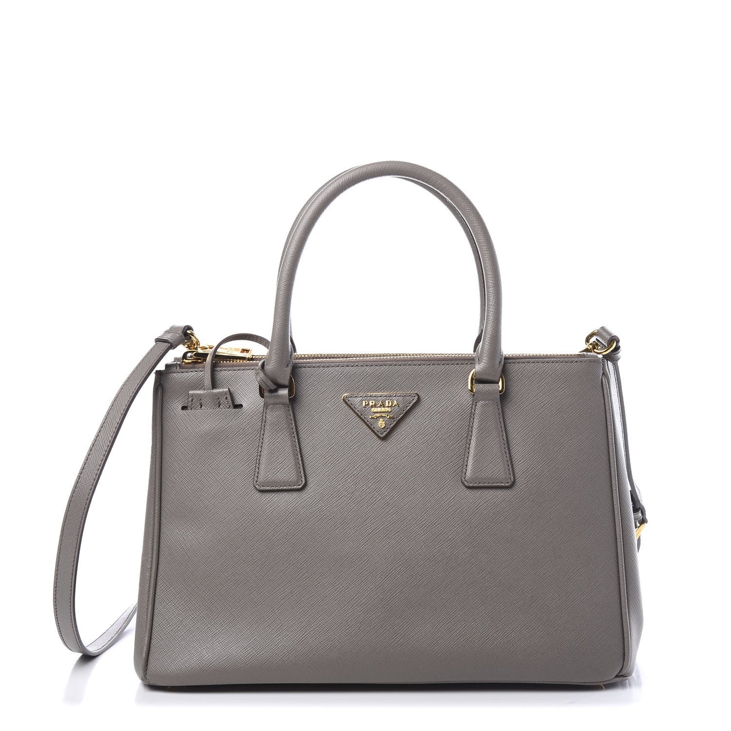 Saffiano Small Galleria Double Zip Tote Argilla