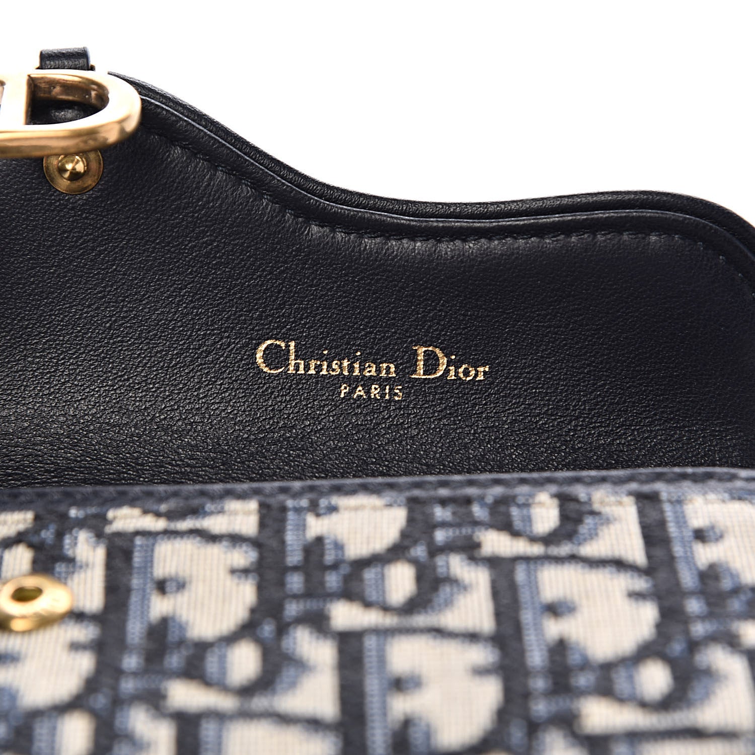 Christian Dior Oblique Saddle Card Holder Blue 5 of 7