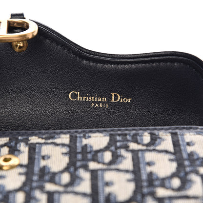 Christian Dior Oblique Saddle Card Holder Blue 5 of 7