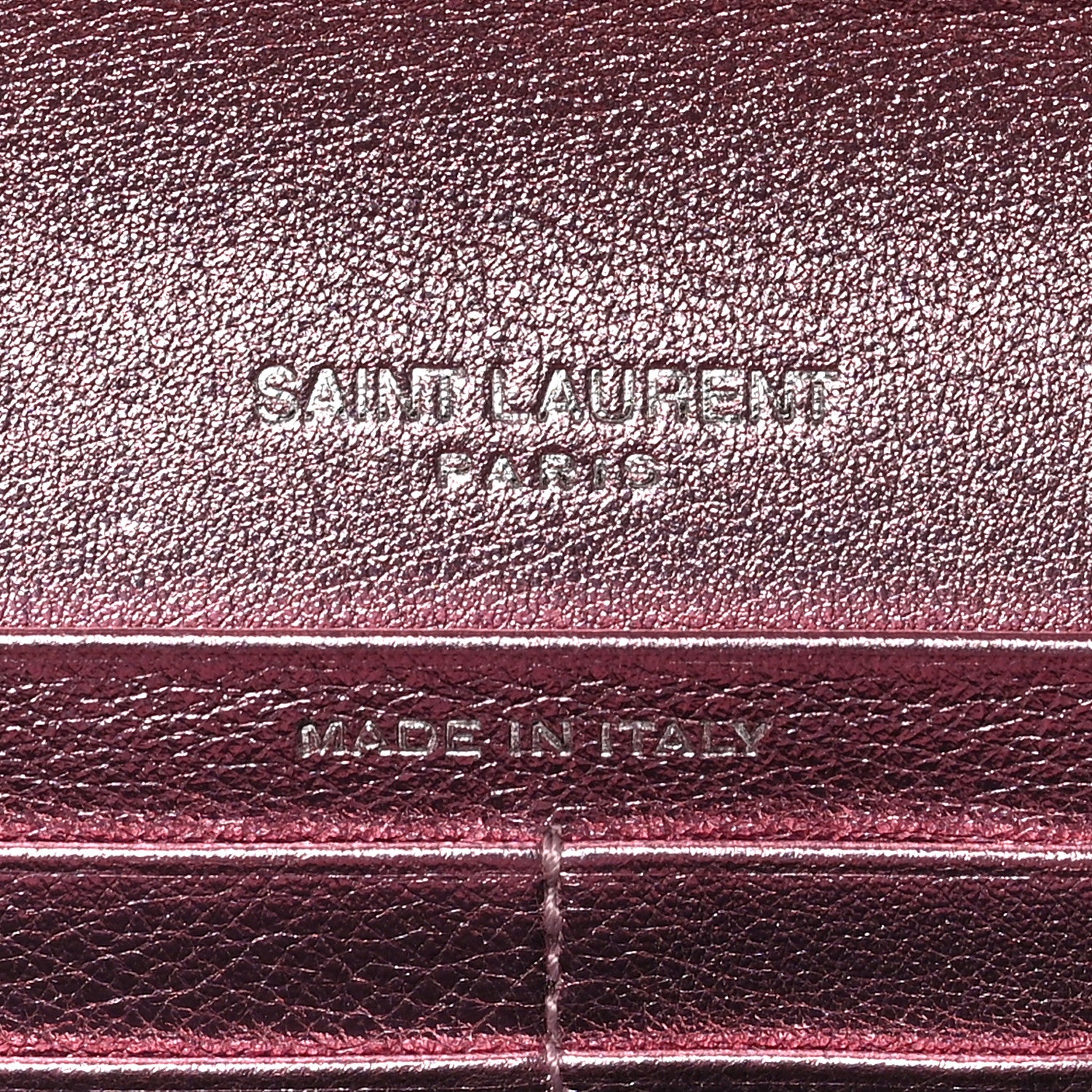 Saint Laurent Metallic Calfskin Classic Monogram Cassandre Wallet New Azalea 6 of 6
