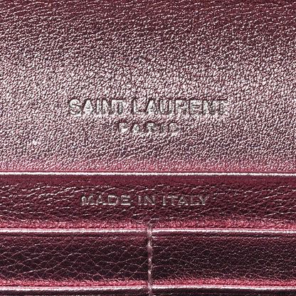 Saint Laurent Metallic Calfskin Classic Monogram Cassandre Wallet New Azalea 6 of 6
