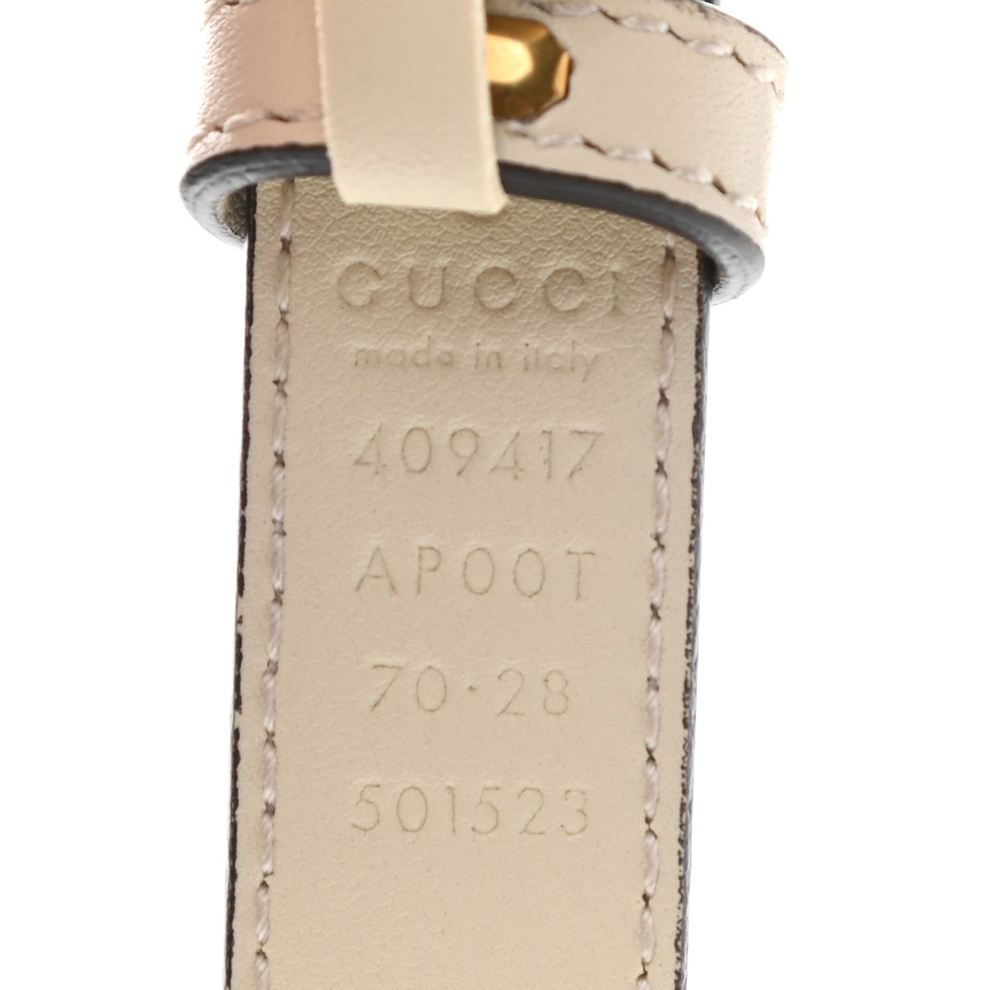 Calfskin Double G 20mm Belt 70 28 Mystic White
