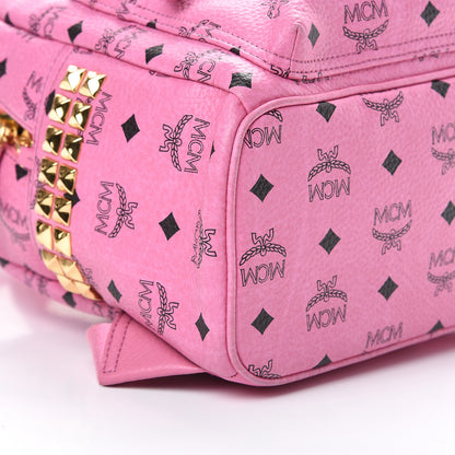 MCM Visetos Small Side Stud Stark Backpack Pink 10 of 14