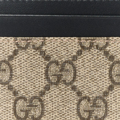 Gucci GG Supreme Monogram Calfskin Card Holder Beige Black 7 of 9