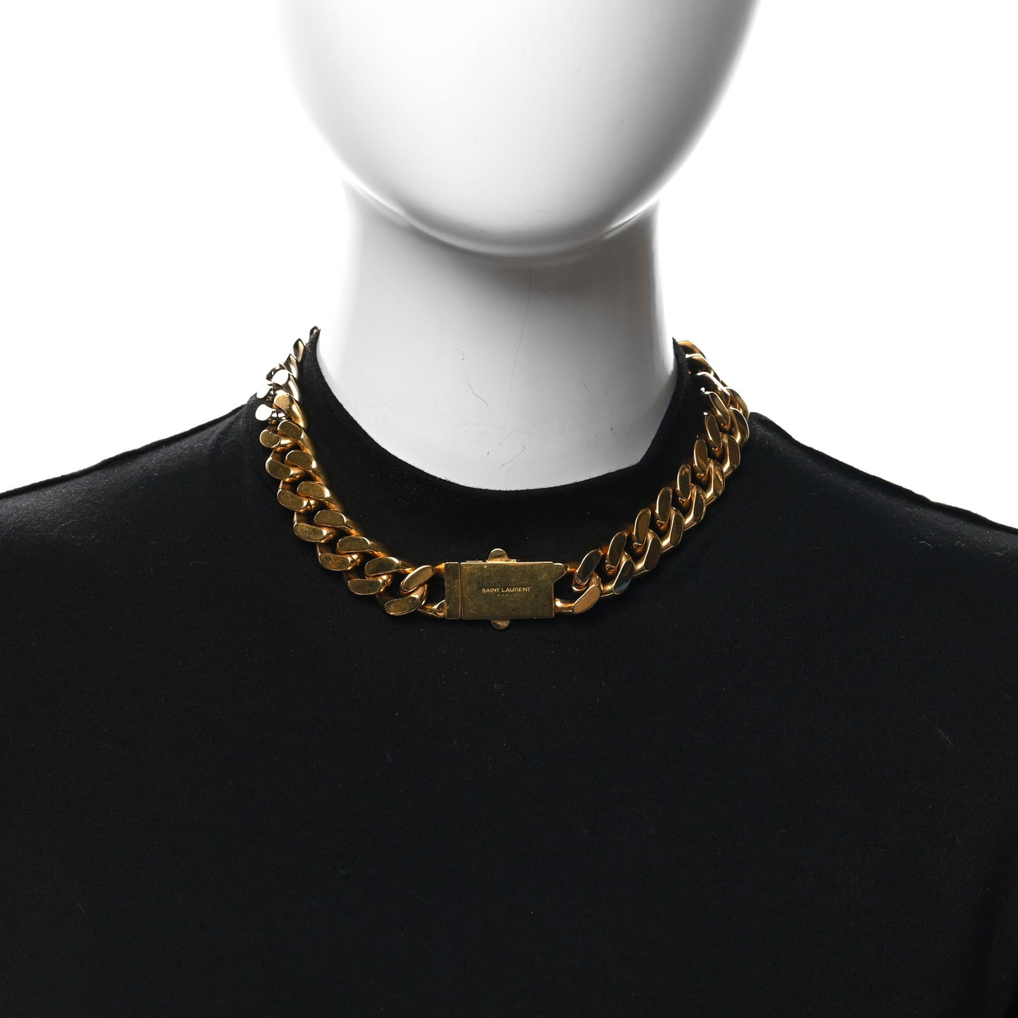 Metal Curb Chain Necklace Gold
