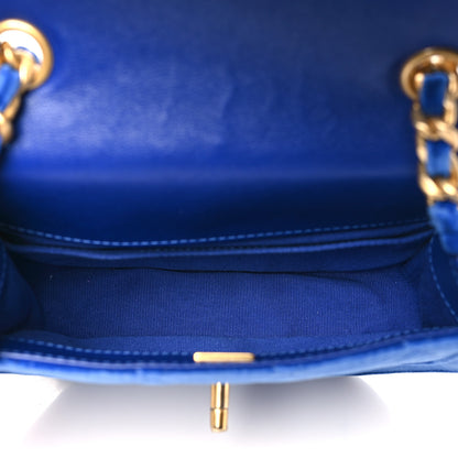 Chanel Velvet Quilted Mini Place Vendome Flap Blue 5 of 10