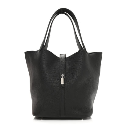 Hermes Taurillon Clemence Picotin Lock 22 MM Black 1 of 11