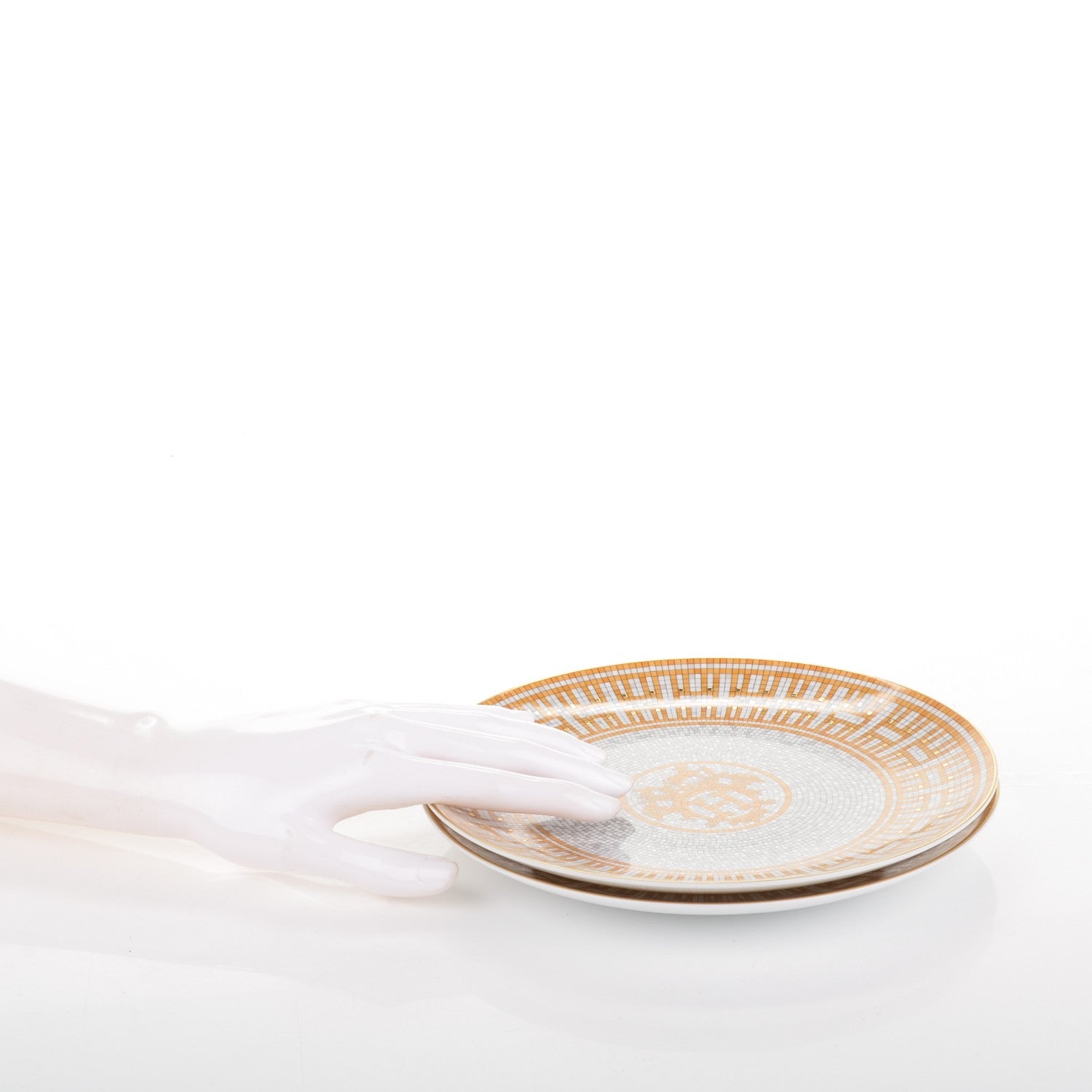 Hermes Porcelain Mosaique au 24 Dessert Plate Set of 2 2 of 5