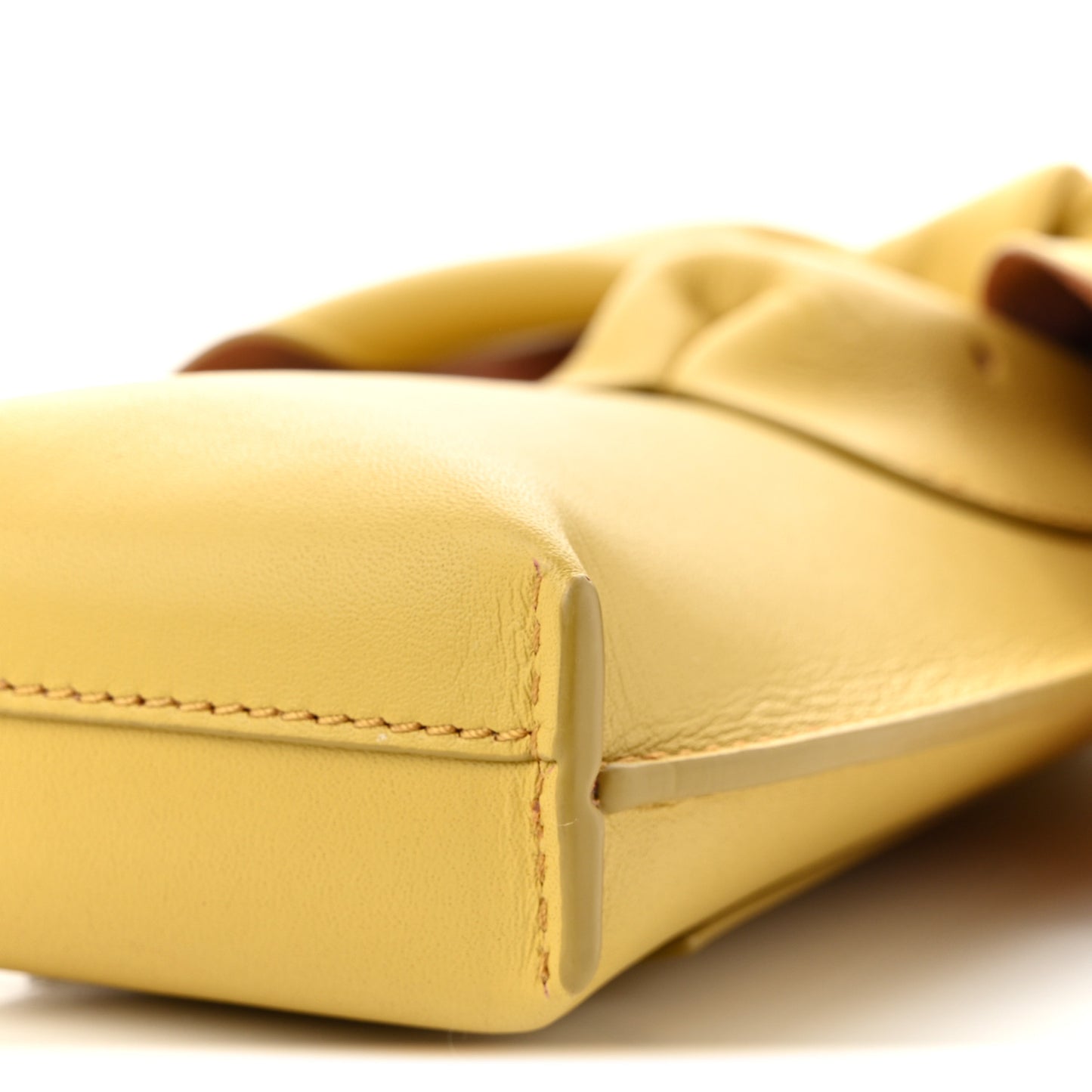 Calfskin Bunny Pouch Crossbody Bag Mustard