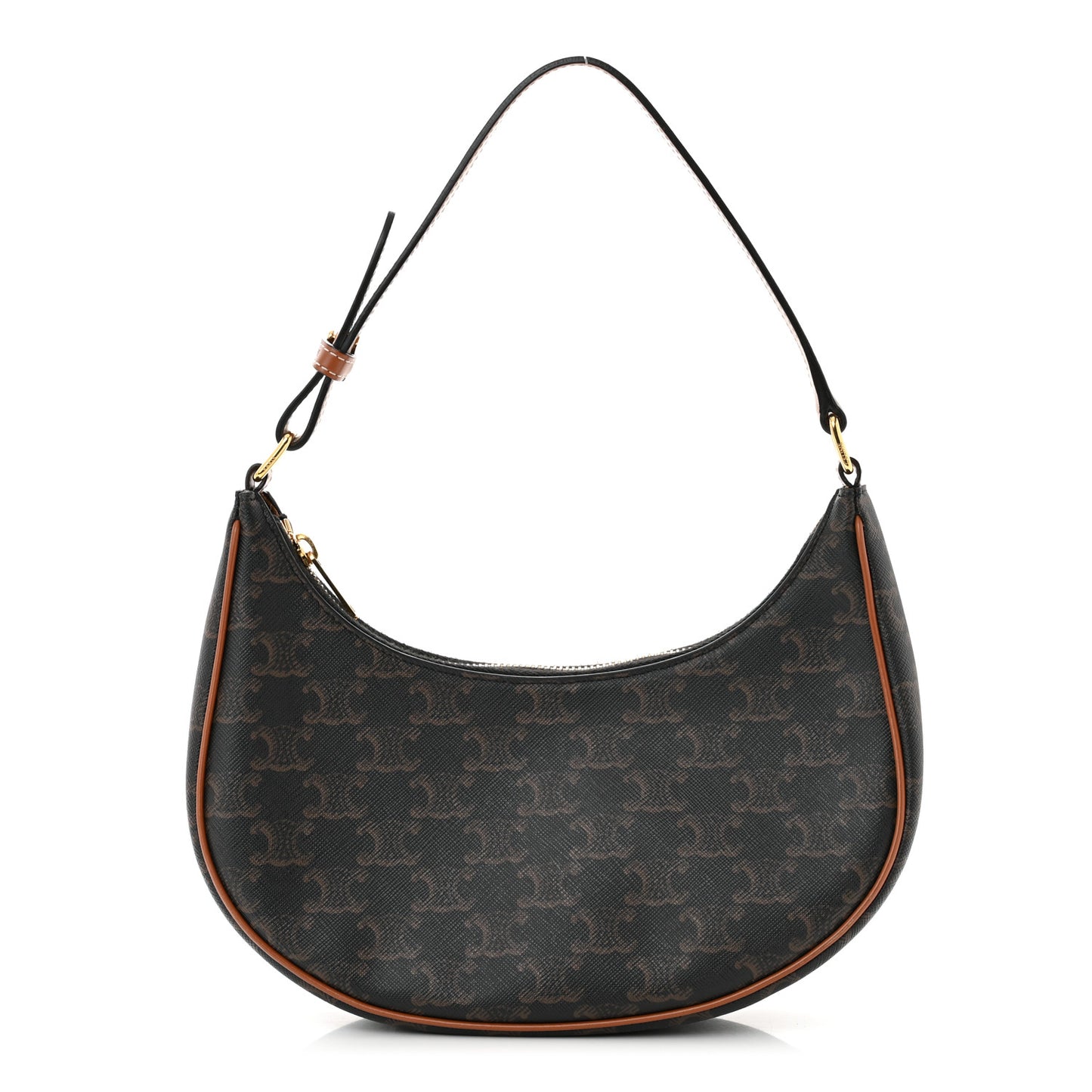 Triomphe Canvas Calfskin Ava Shoulder Bag Tan