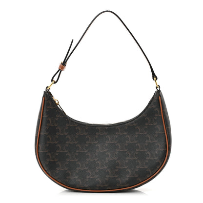 Celine Triomphe Canvas Calfskin Ava Shoulder Bag Tan 1 of 9