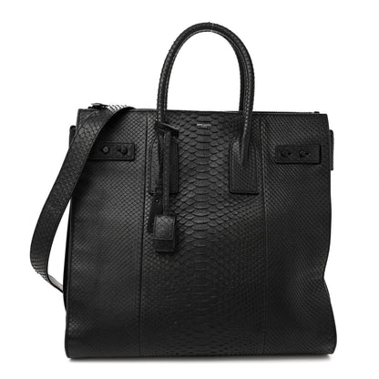 Saint Laurent Snakeskin Souple North South Tote Black 1 of 17
