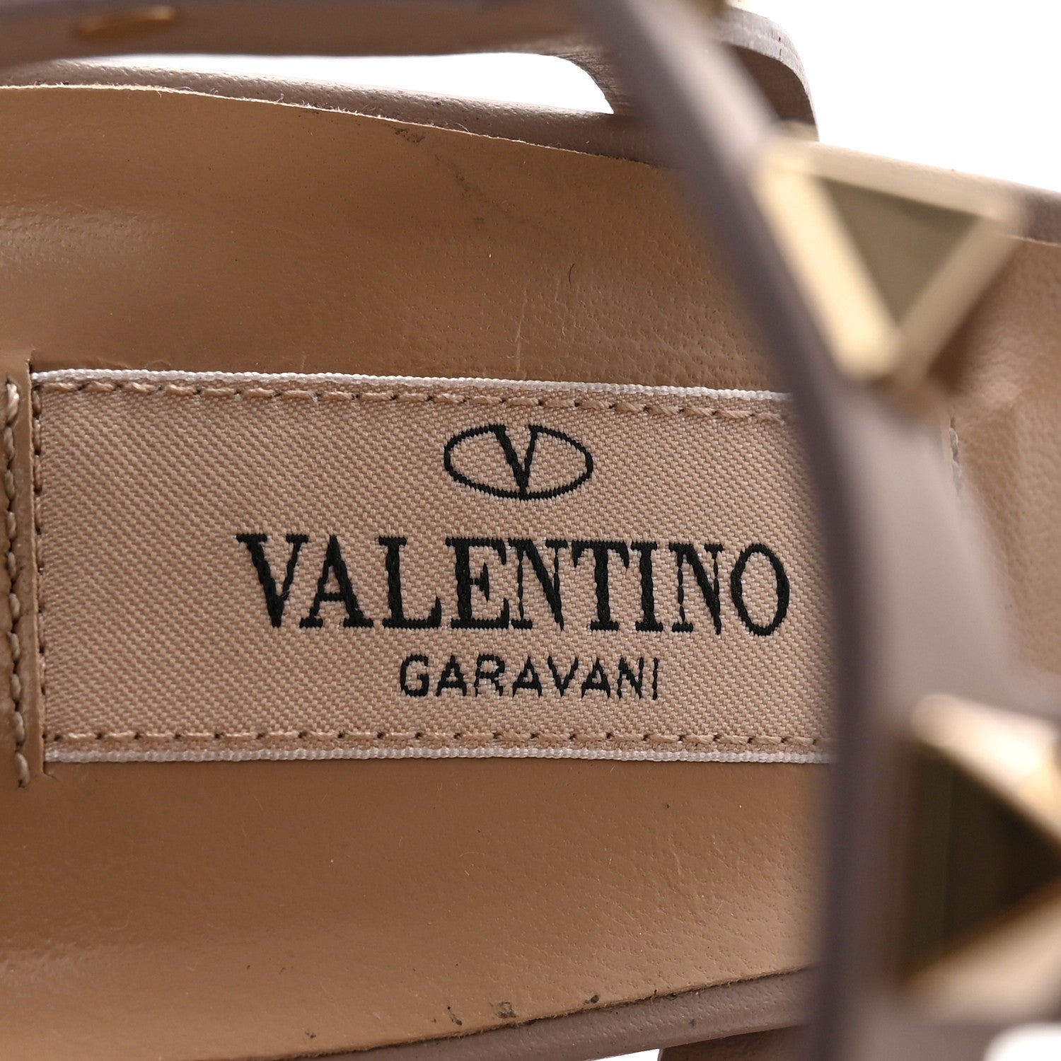 Valentino Garavani Calfskin Rockstud 90mm City Sandals 37.5 Poudre 7 of 8