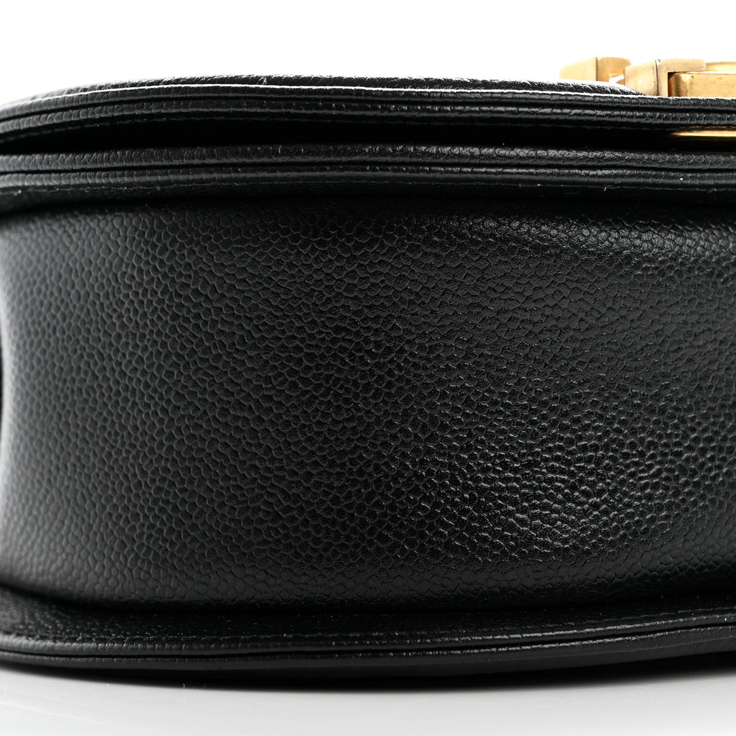 Caviar Quilted Small Boy Messenger Bag Black