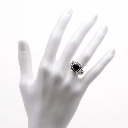 David Yurman Sterling Silver Diamond Black Onyx 7mm Petite Albion Ring 49 5 2 of 5