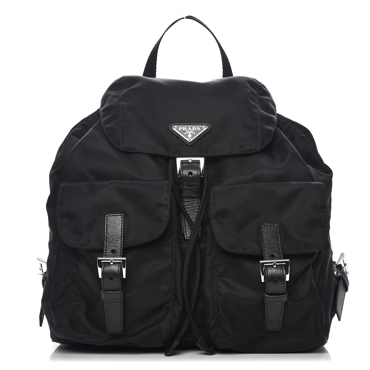 Prada Tessuto Nylon Saffiano Vela Backpack Black 1 of 10