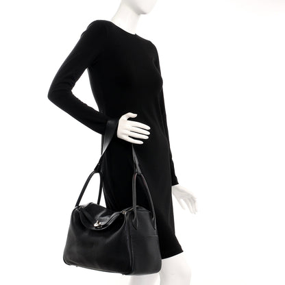 Hermes Taurillon Clemence Lindy 34 Black 2 of 15