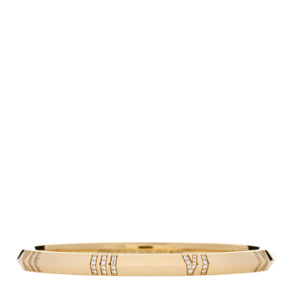 Tiffany 18K Yellow Gold Diamond Atlas Closed Narrow Hinged Bangle Bracelet 1 of 4