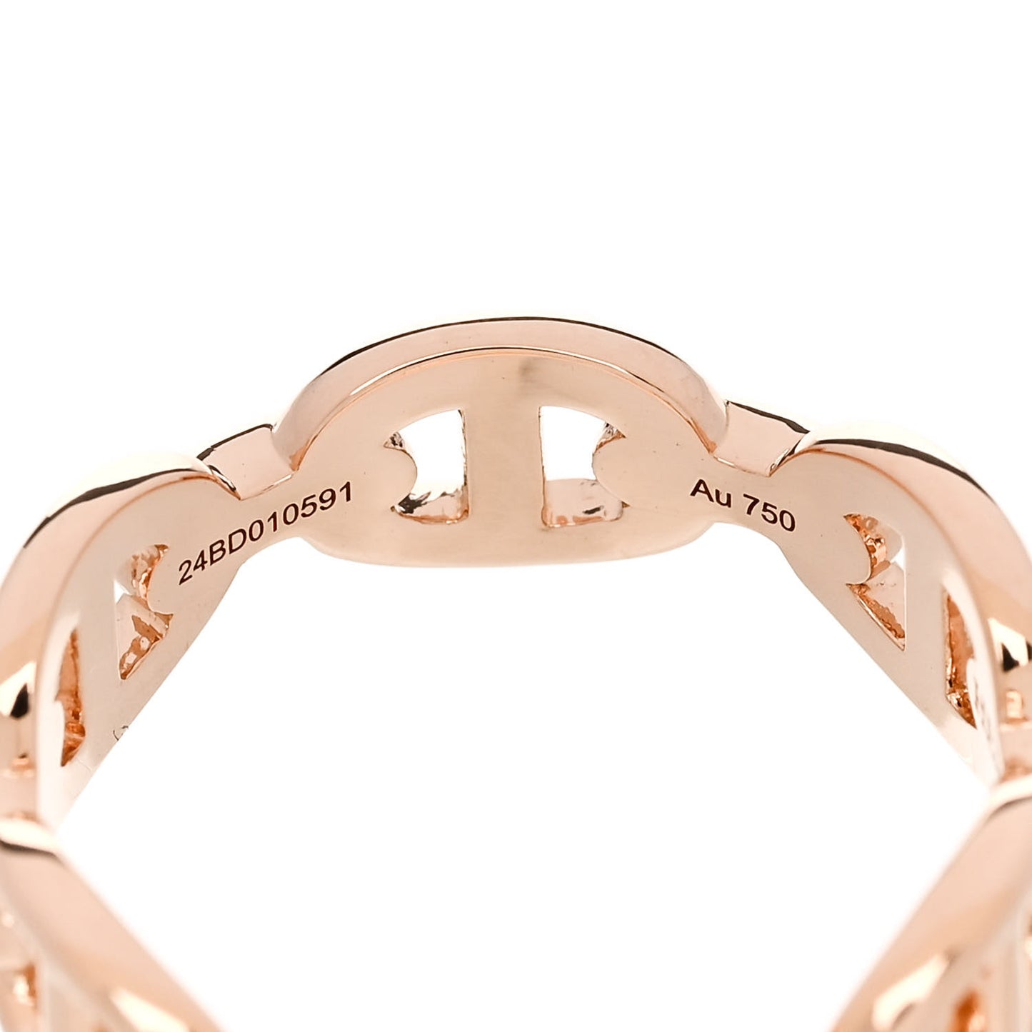 18K Rose Gold PM Chaine d'Ancre Enchainee Ring 50 5.25
