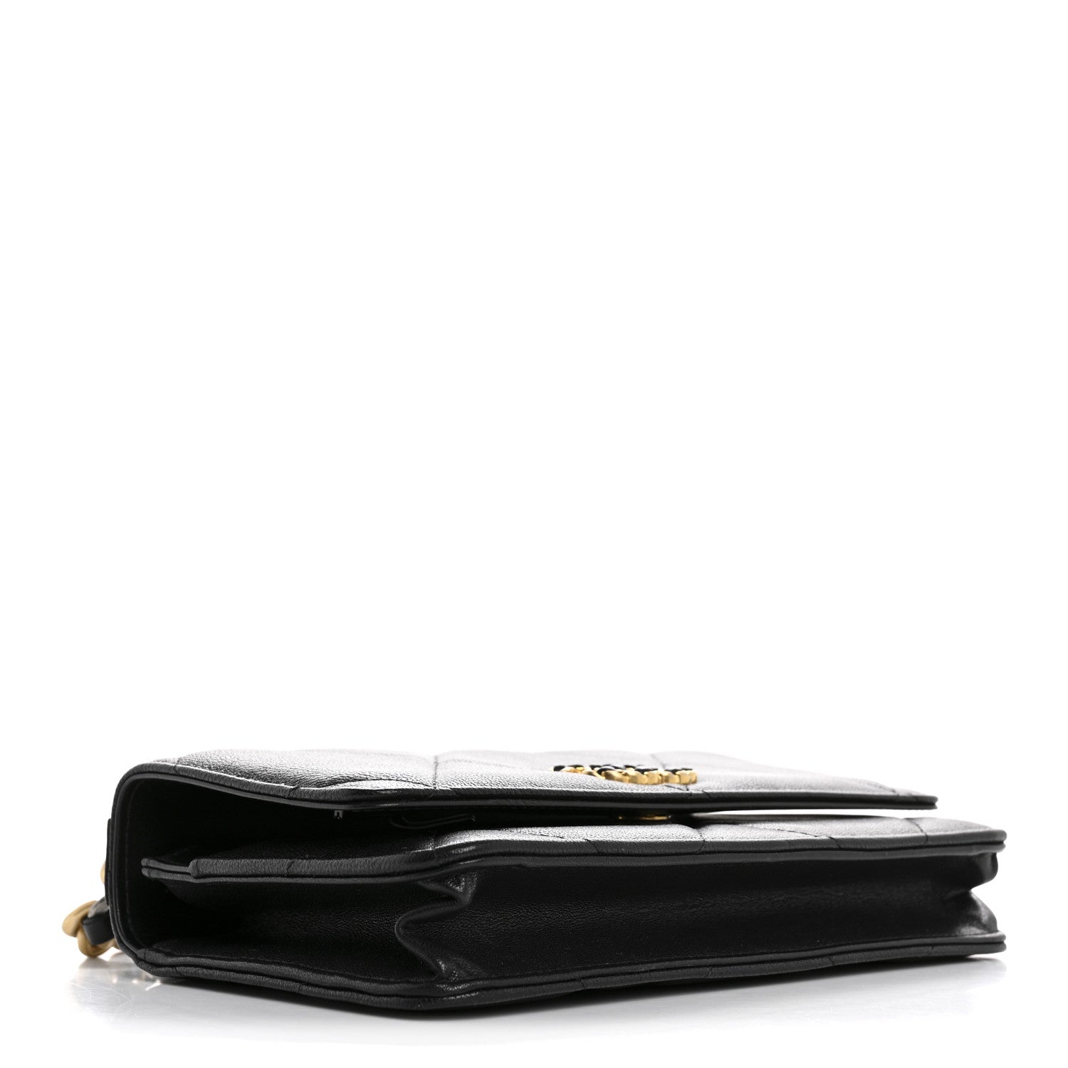 Chanel Goatskin Quilted Chanel 19 Wallet On Chain WOC Black 4 of 14