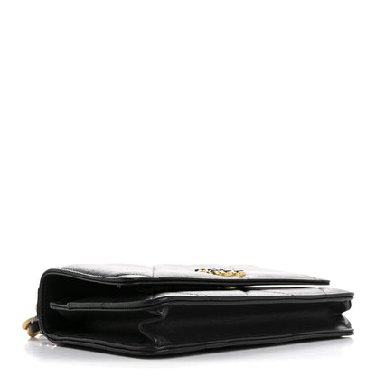 Chanel Goatskin Quilted Chanel 19 Wallet On Chain WOC Black 4 of 14