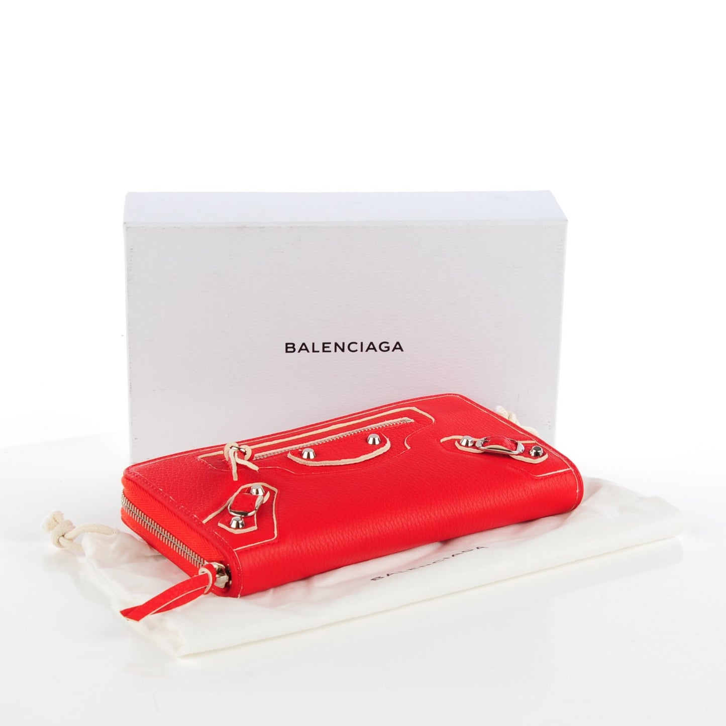 Supple Grained Calfskin Classic Silver Hardware Highlight Continental Zip Around Wallet Rouge Fraise